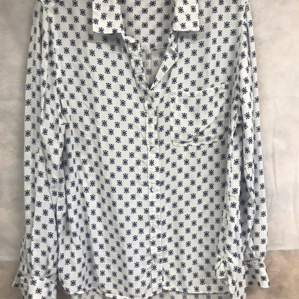 Velvet heart large button up shirt large